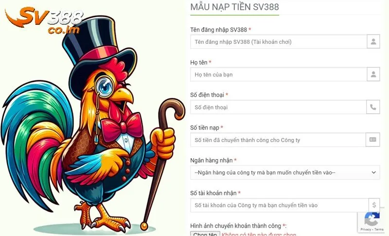 Hướng dẫn nạp tiền sv388 qua 5 bước đơn giản